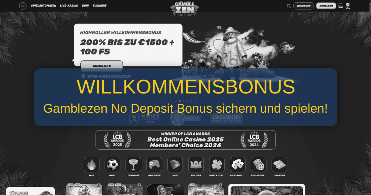 Gamblezen No Deposit Bonus: risikofrei starten